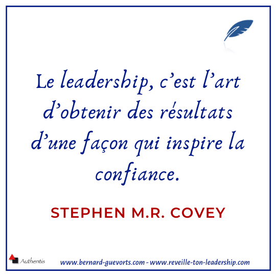 définition du leadership et confiance par Covey