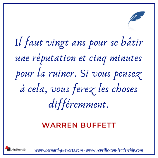 Citation de Warren Buffett sur la réputation
