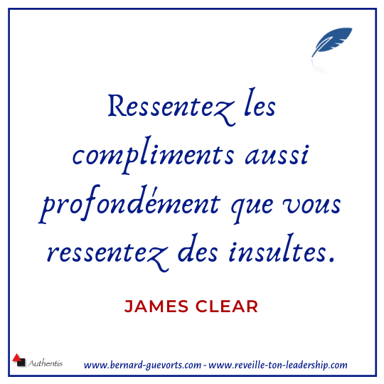 Citation de James Clear sur le compliment
